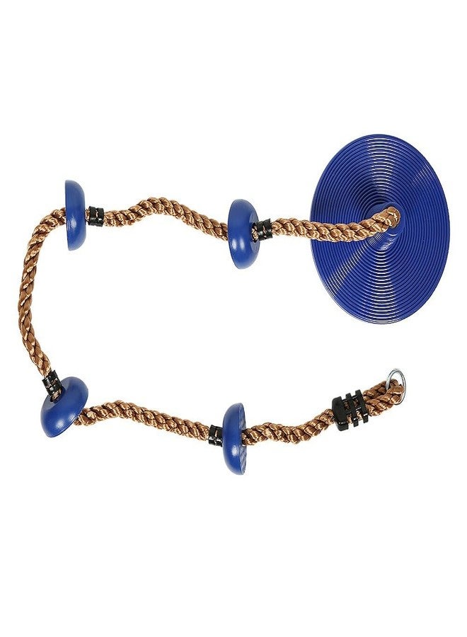 REZNOR مجموعة ألعاب خارجية للأطفال من ريزنور، تتضمن منصات بلاستيكية وقرصًا ومقعدًا متأرجحًا على شكل شجرة وحبلًا معقودًا للتسلق وخطافًا للتسلق (أزرق، 30 سم، 200 سم، 200 سم) - Image 5